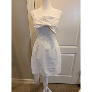 Abercrombie & Fitch White Tie Front Mini Dress Size M | Summer Linen Blend
